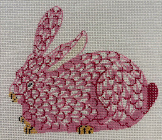 Mini Herend Crouching Bunny (Pink)