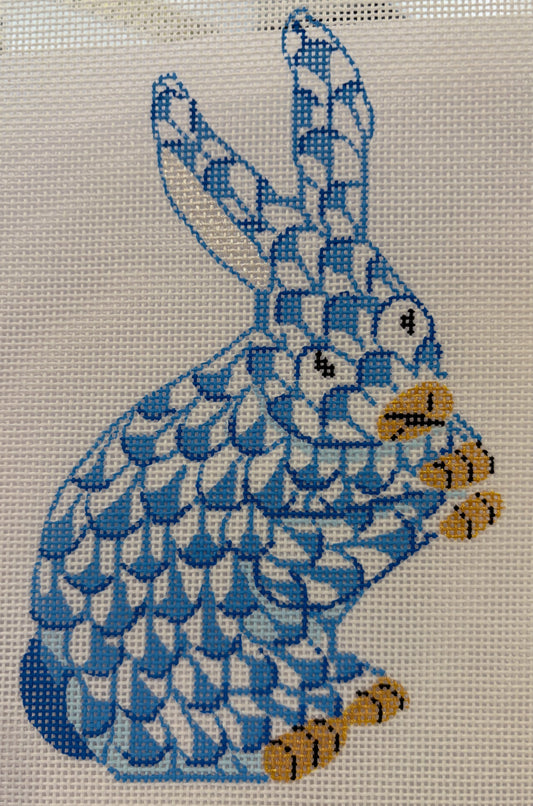 Mini Herend Standing Bunny (Blue)