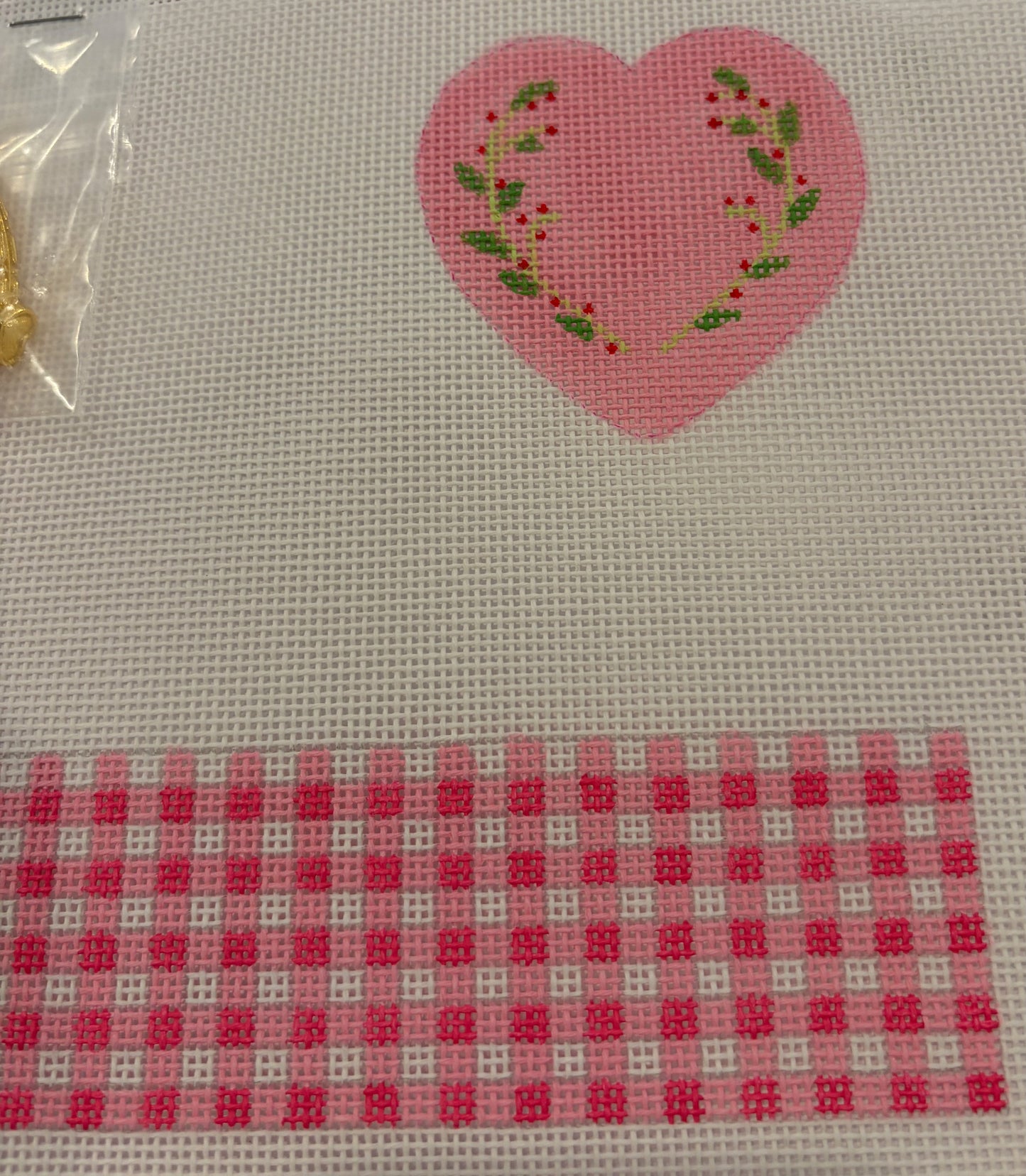 Pink Gingham Limoges Box (with hardware)