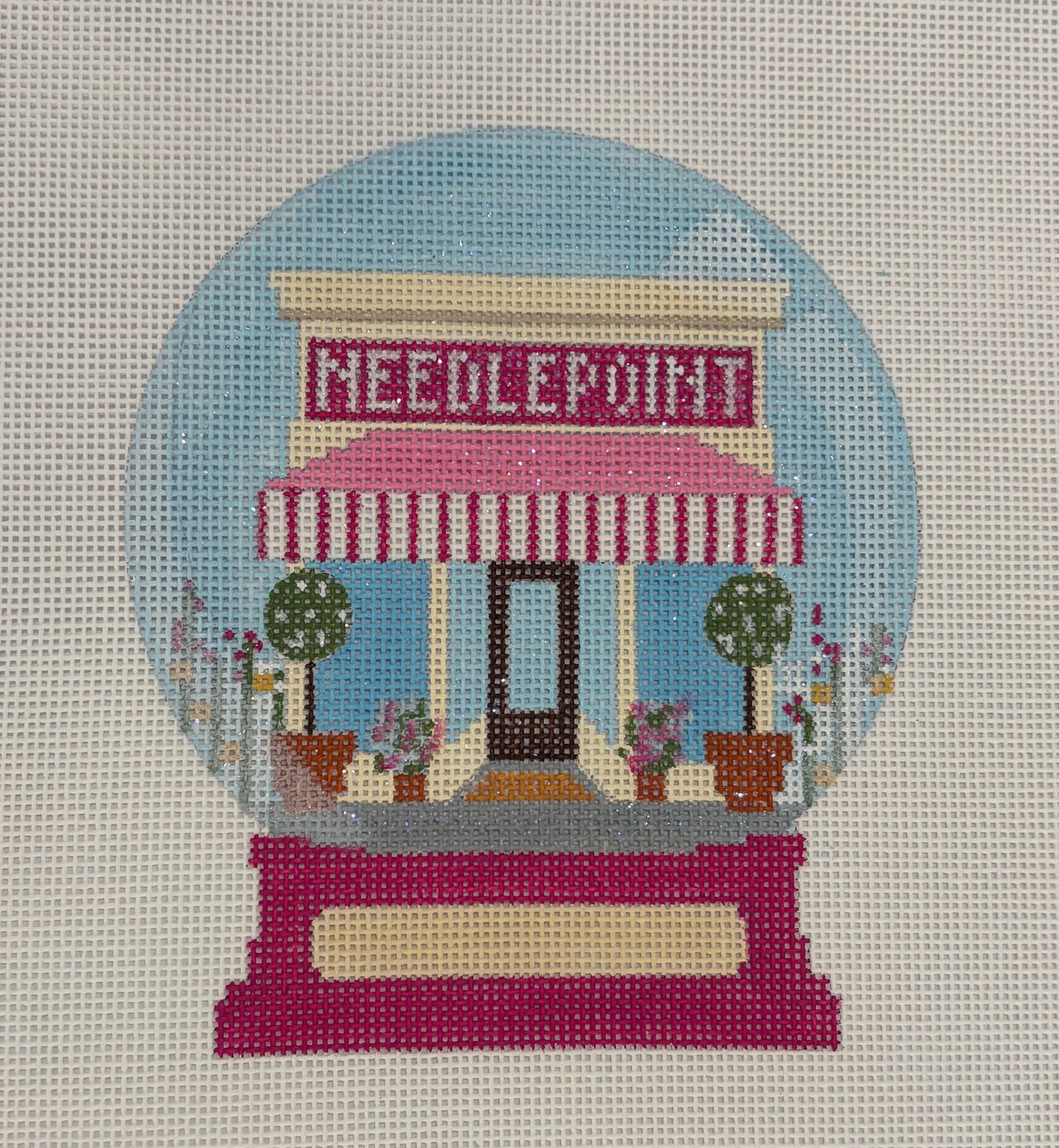 Needlepoint Store Snow Globe