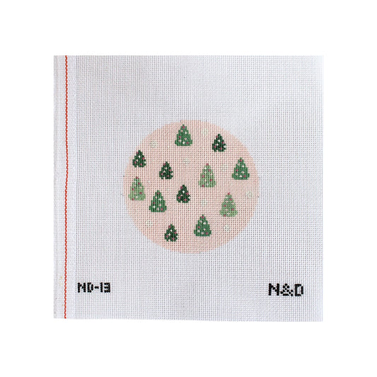 Pink Trees Round Ornament