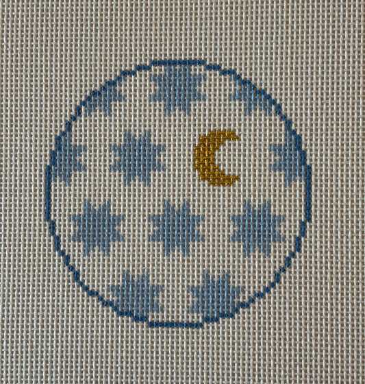 Moon & Stars Round White
