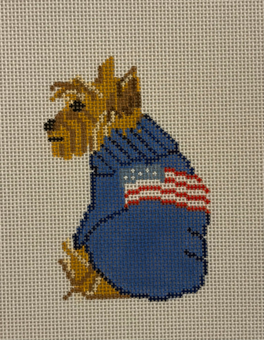 Yorkie w/ Flag Sweater