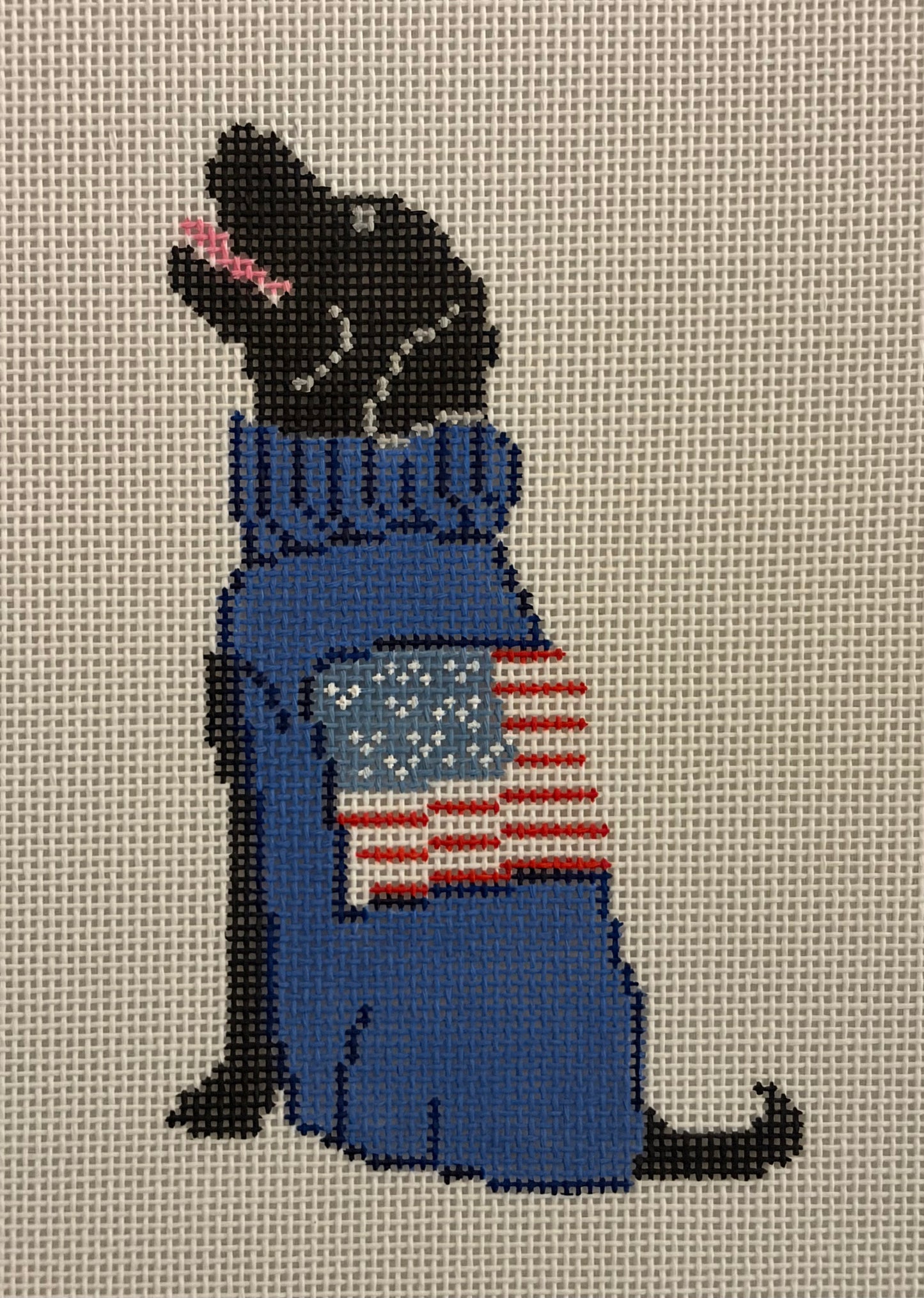 Black lab w/ Flag Sweater
