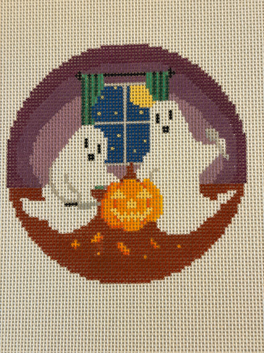 Ghosts Carving Pumpkins