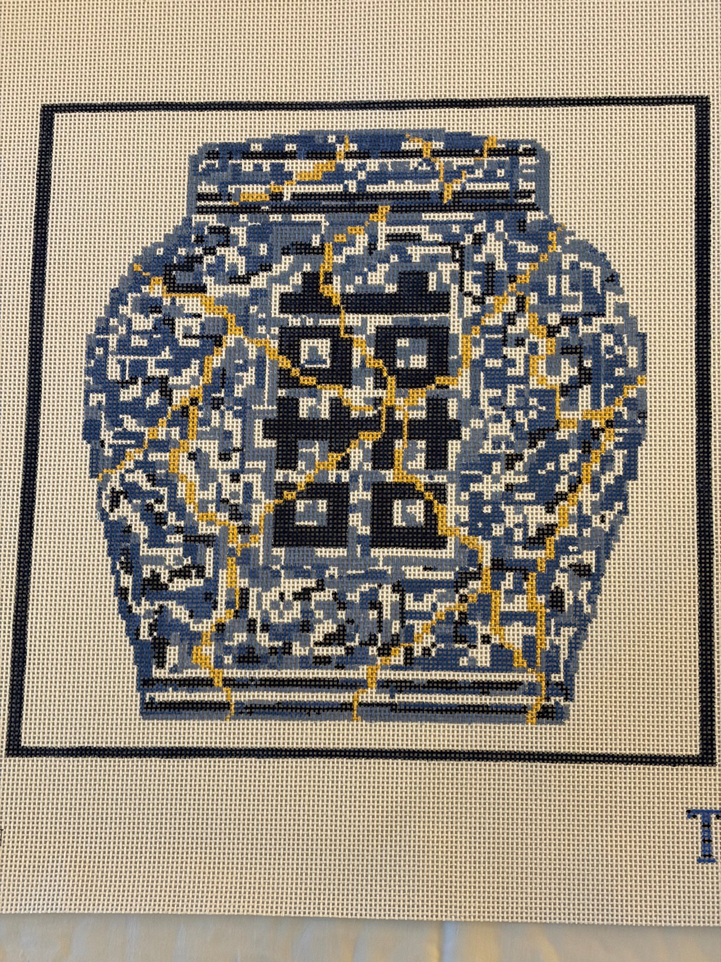 Kintsugi Ginger Jar Pillow