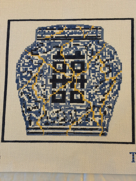 Kintsugi Ginger Jar Pillow