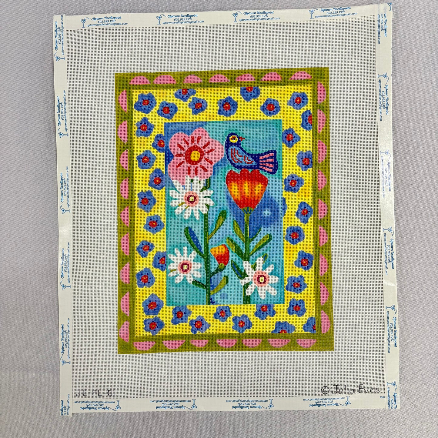Colorful Bird w/ Flowers