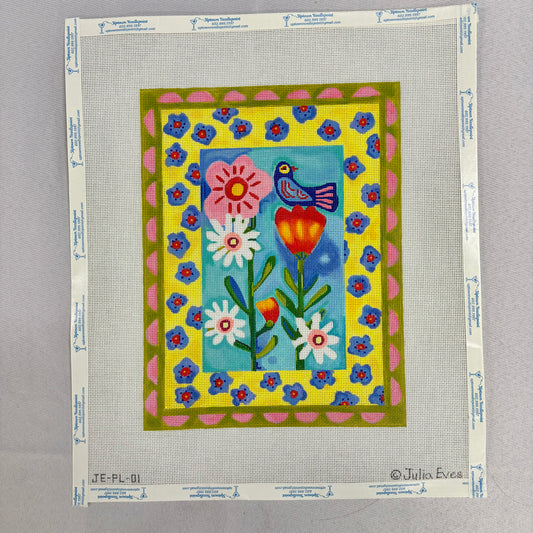 Colorful Bird w/ Flowers