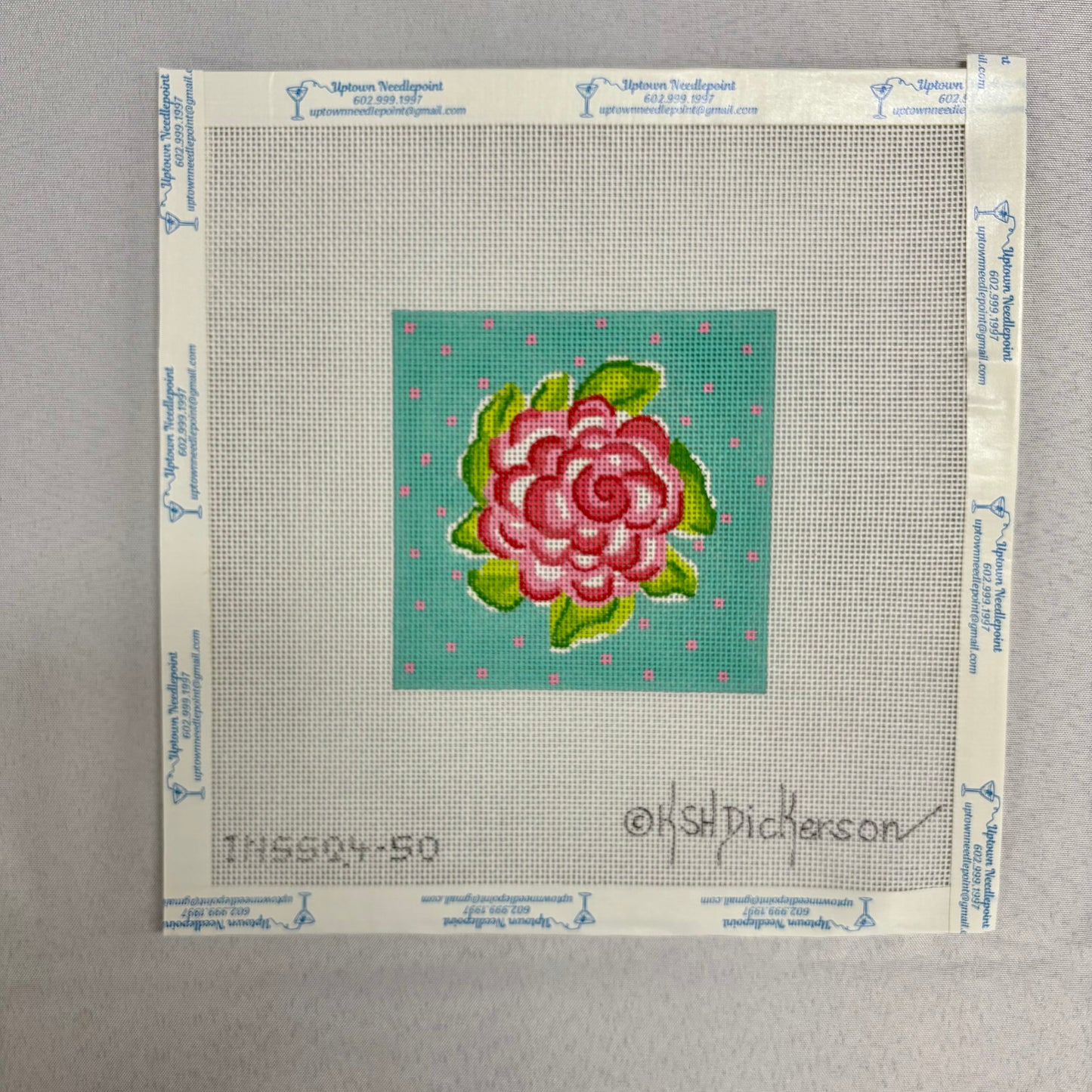 Pink Flower On Blue Background