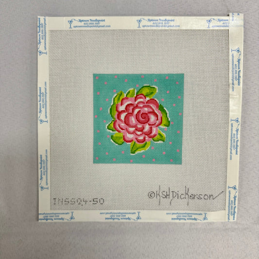 Pink Flower On Blue Background