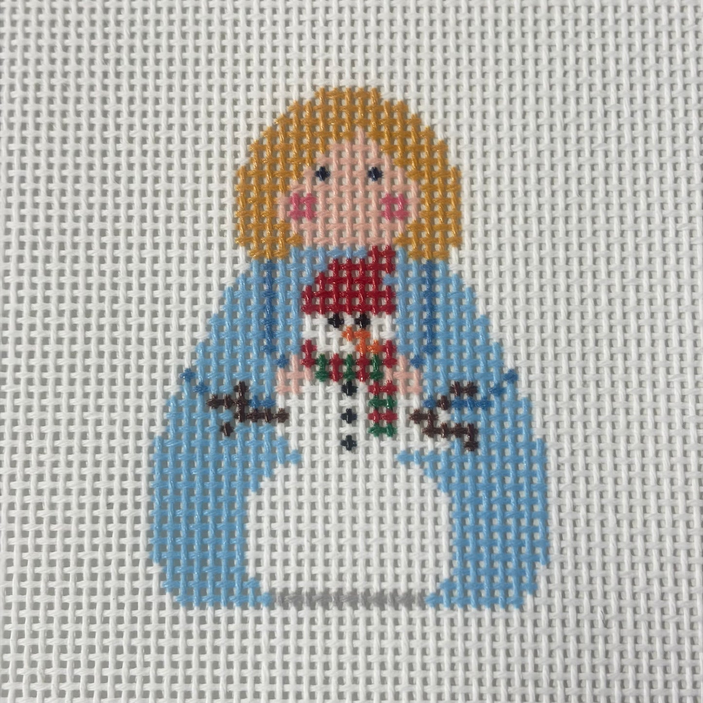 Girl With Snowman Stitch It Angel