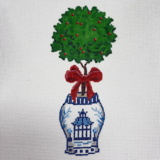 BLUE & WHITE GINGER JAR TOPIARY
