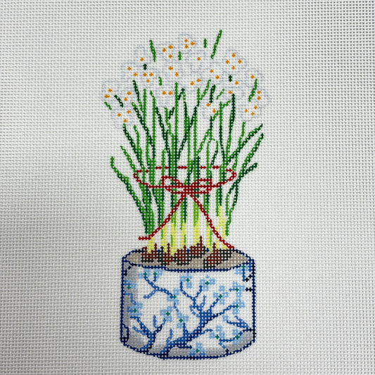 CHINOSSERIE  CACHE POT W/ CHERRY TREE