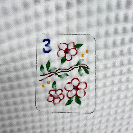 MAHJONG TILE- #3 FLOWERS