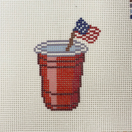MINI RED SOLO CUP WITH USA FLAG