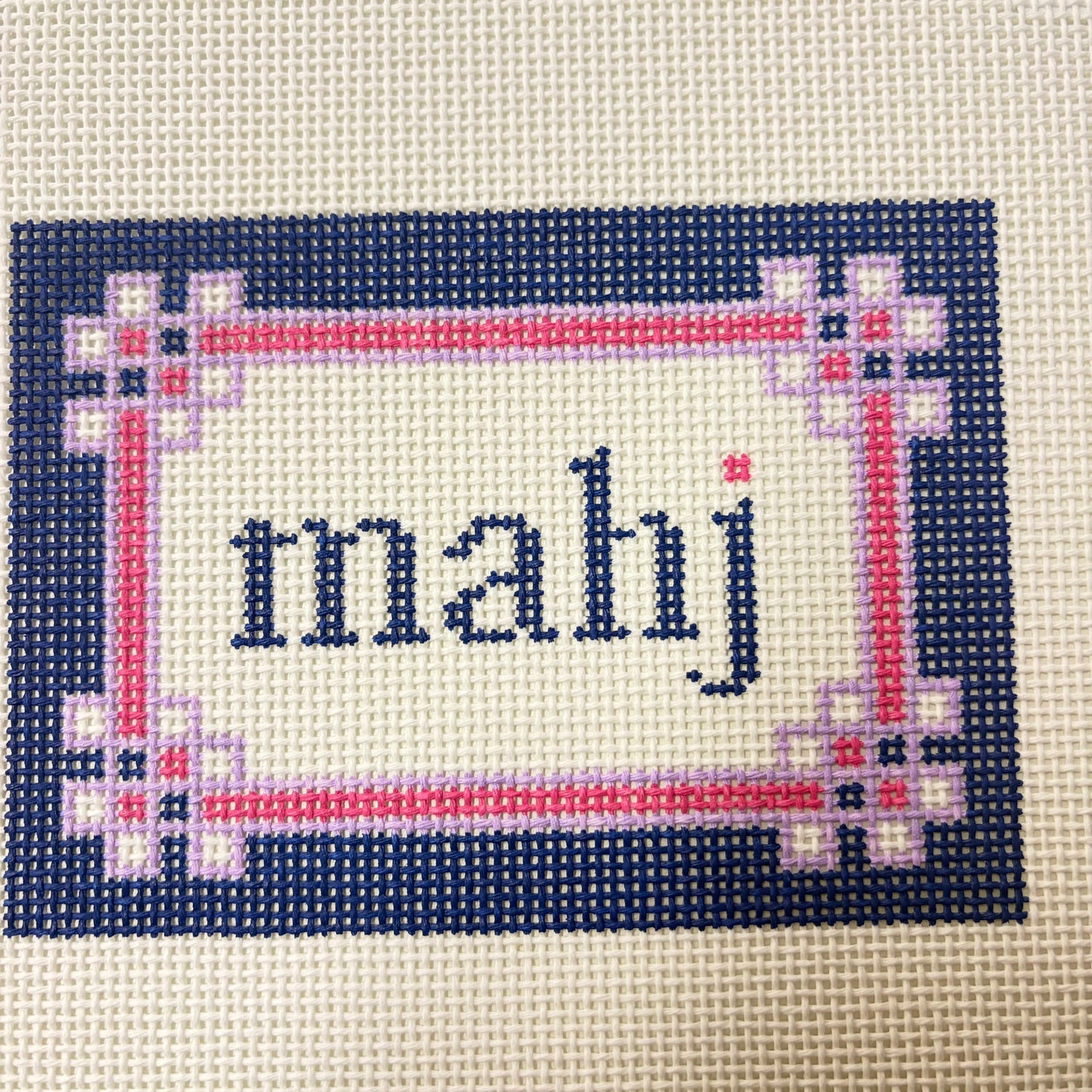 MAHJONG FLORAL CORNER INSERT- NAVY, PINK & LILAC