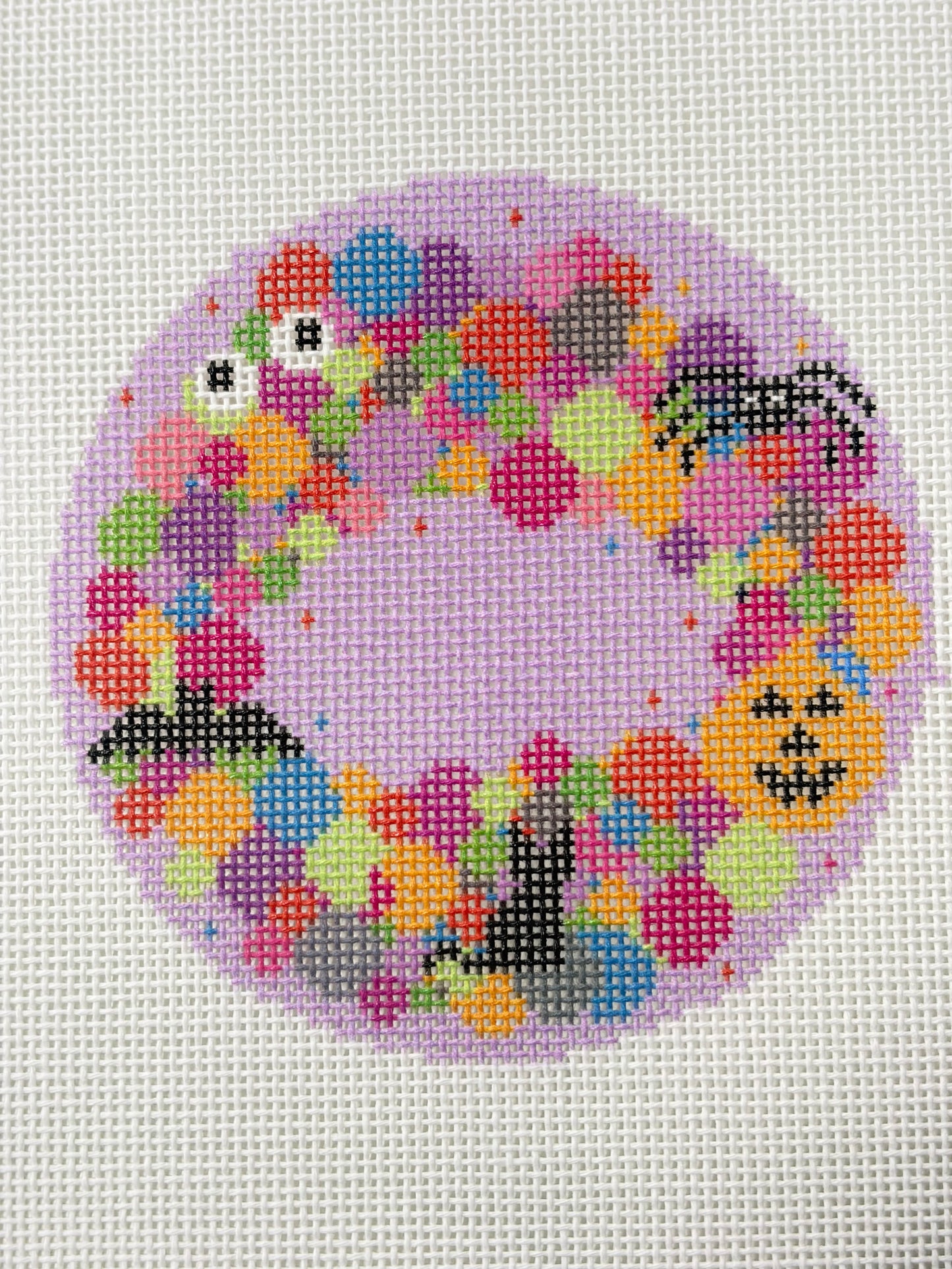 Colorful Spooky Wreath Ornament
