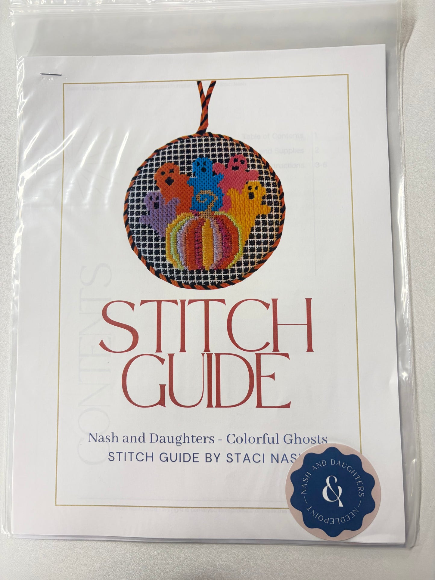 Stitch Guide- Colorful Ghosts with Pumpkin (ND-10)