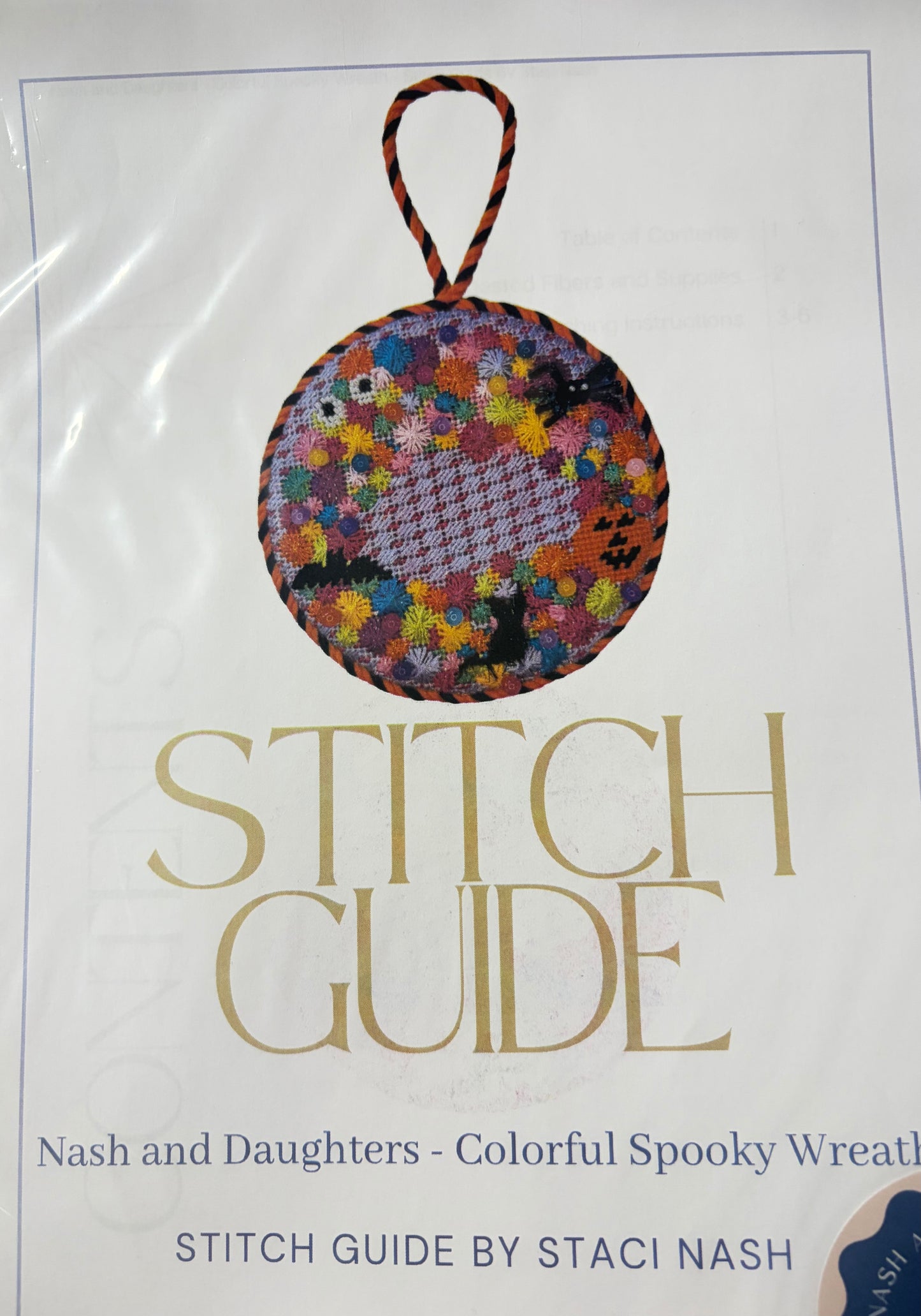 Stitch Guide- Colorful Spooky Wreath Ornament (ND-08)