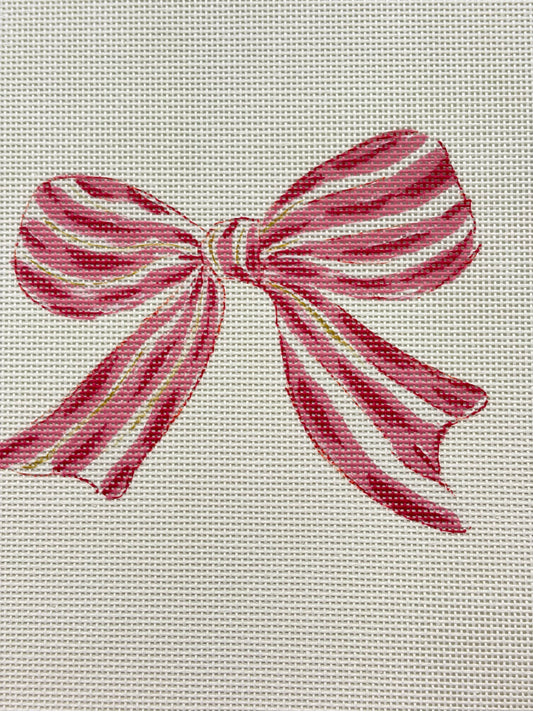 PINK AND RED STRIPED BOW