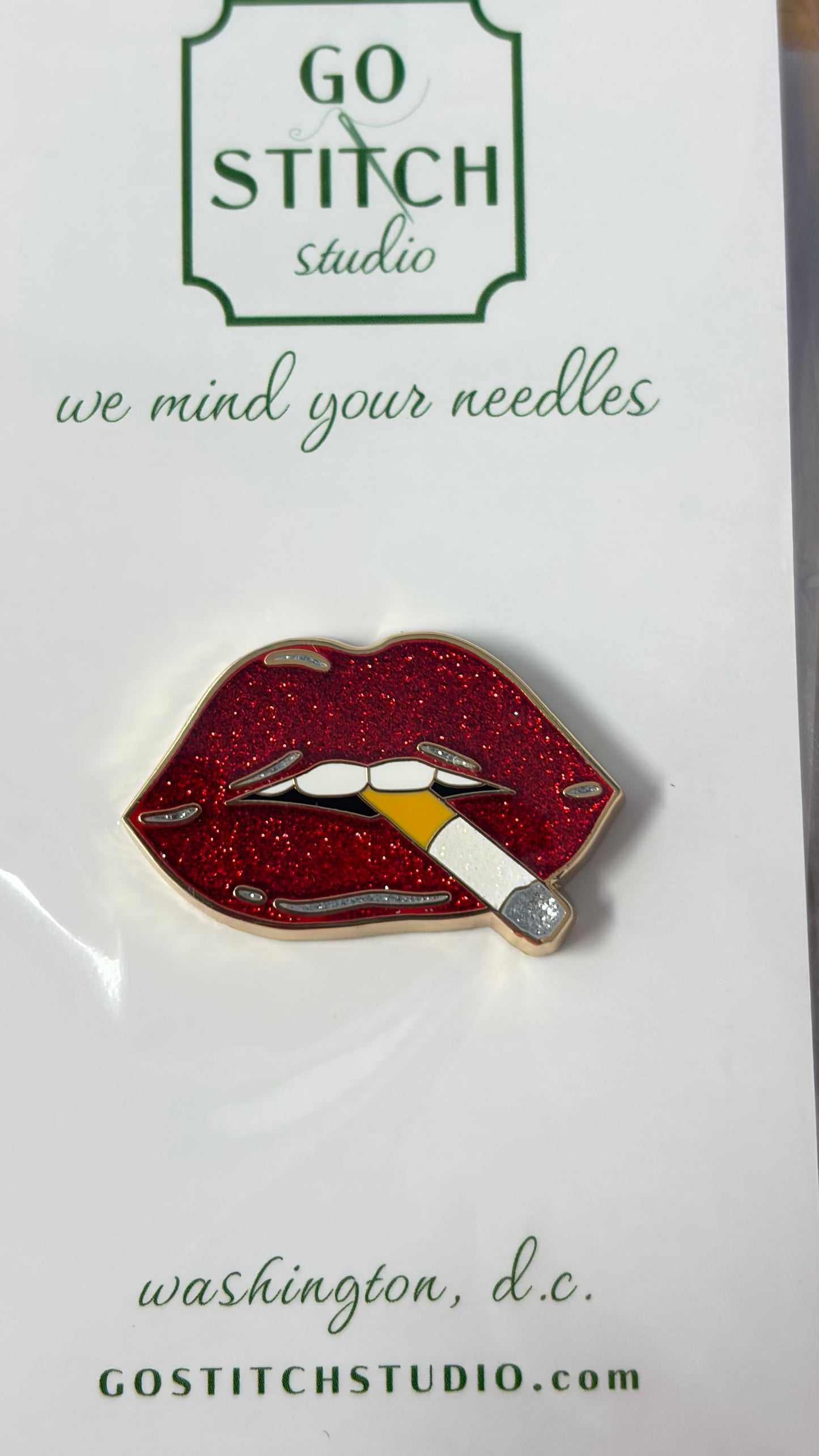 SMOKER'S LIPS NEEDLEMINDER- GO STITCH STUDIO