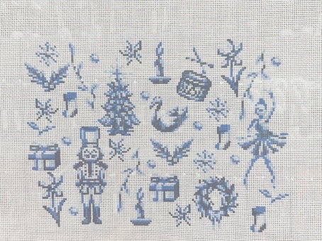 Nutcracker Toile Blue Tray/Pillow