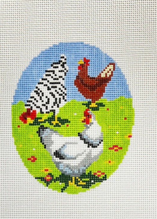 3 Hens Oval