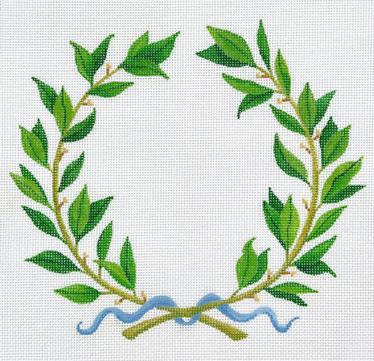 Laurel Wreath with Blue Ribbon