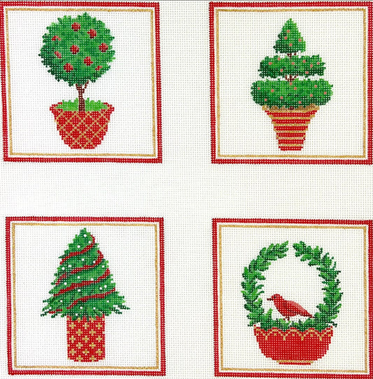 Christmas Topiaries Coasters