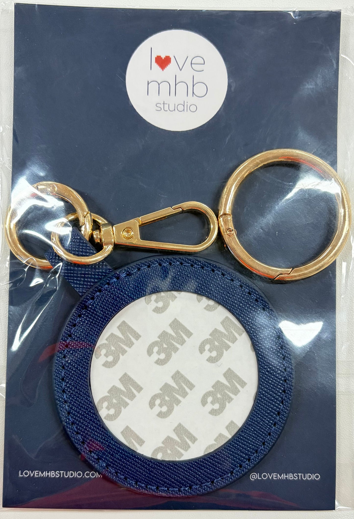 SELF-FINISHING LEATHER CHARM-NAVY 3 INCH