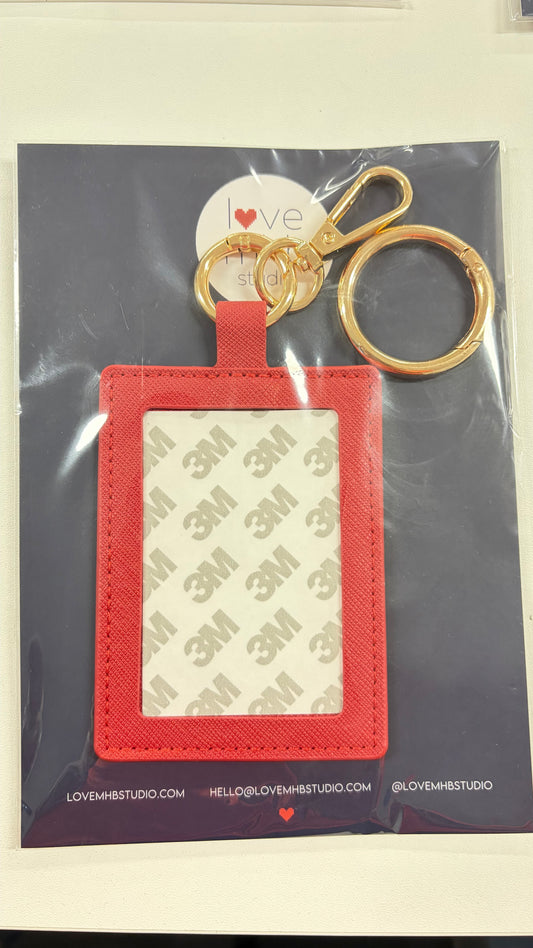 SELF-FINISHING LEATHER CHARM- RECTANGULAR -RED