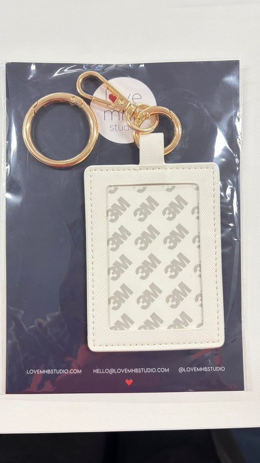 SELF-FINISHING LEATHER CHARM- BAG TAG WHITE