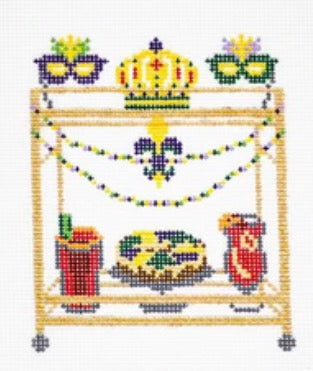 Mardi Gras Bar Cart