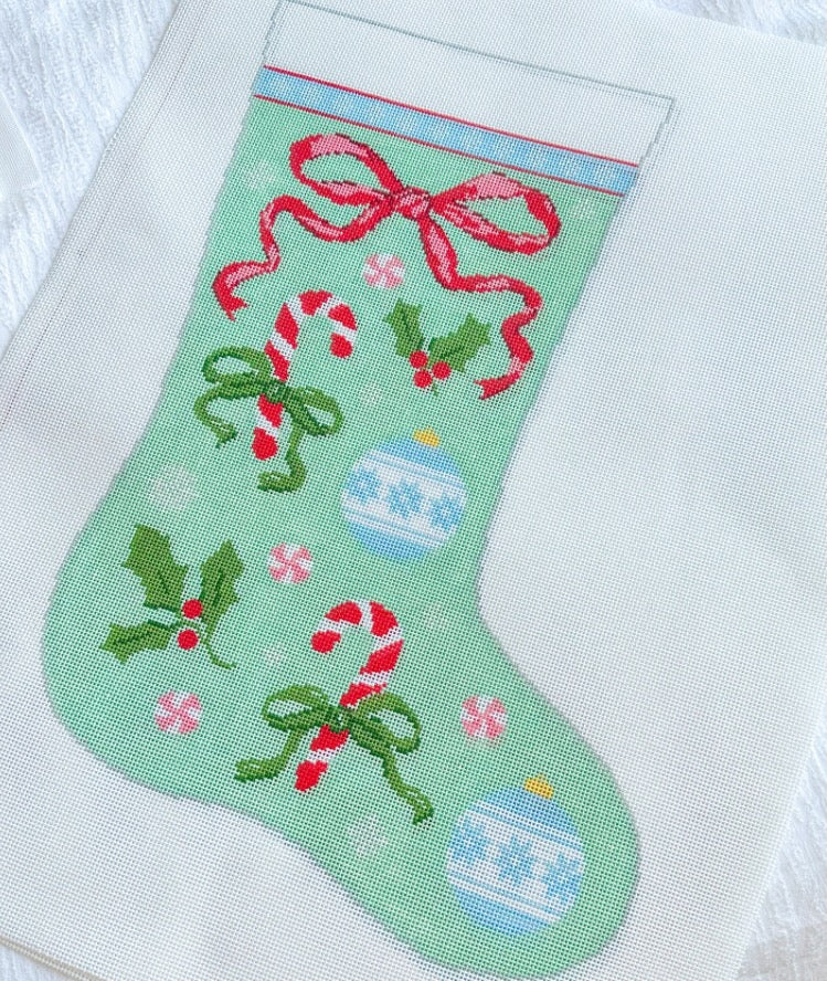 Bow & Candy Cane Stocking