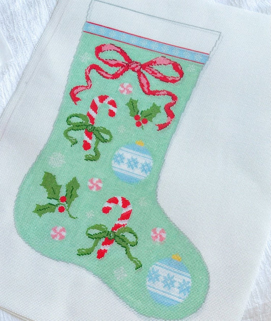 Bow & Candy Cane Stocking