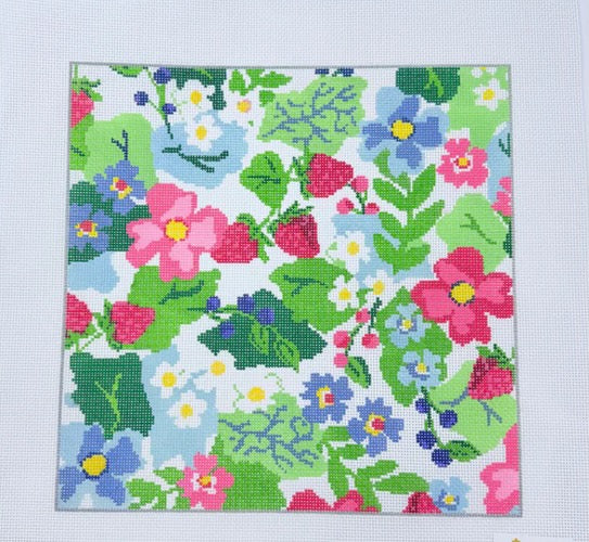Strawberry Floral Square