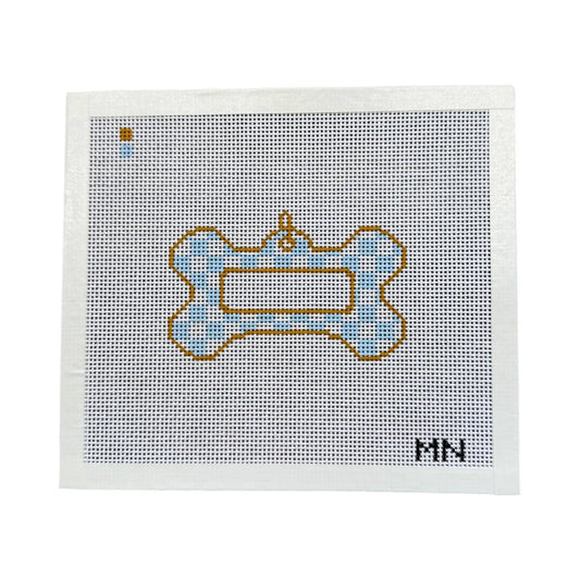 Blue Check Dog Tag