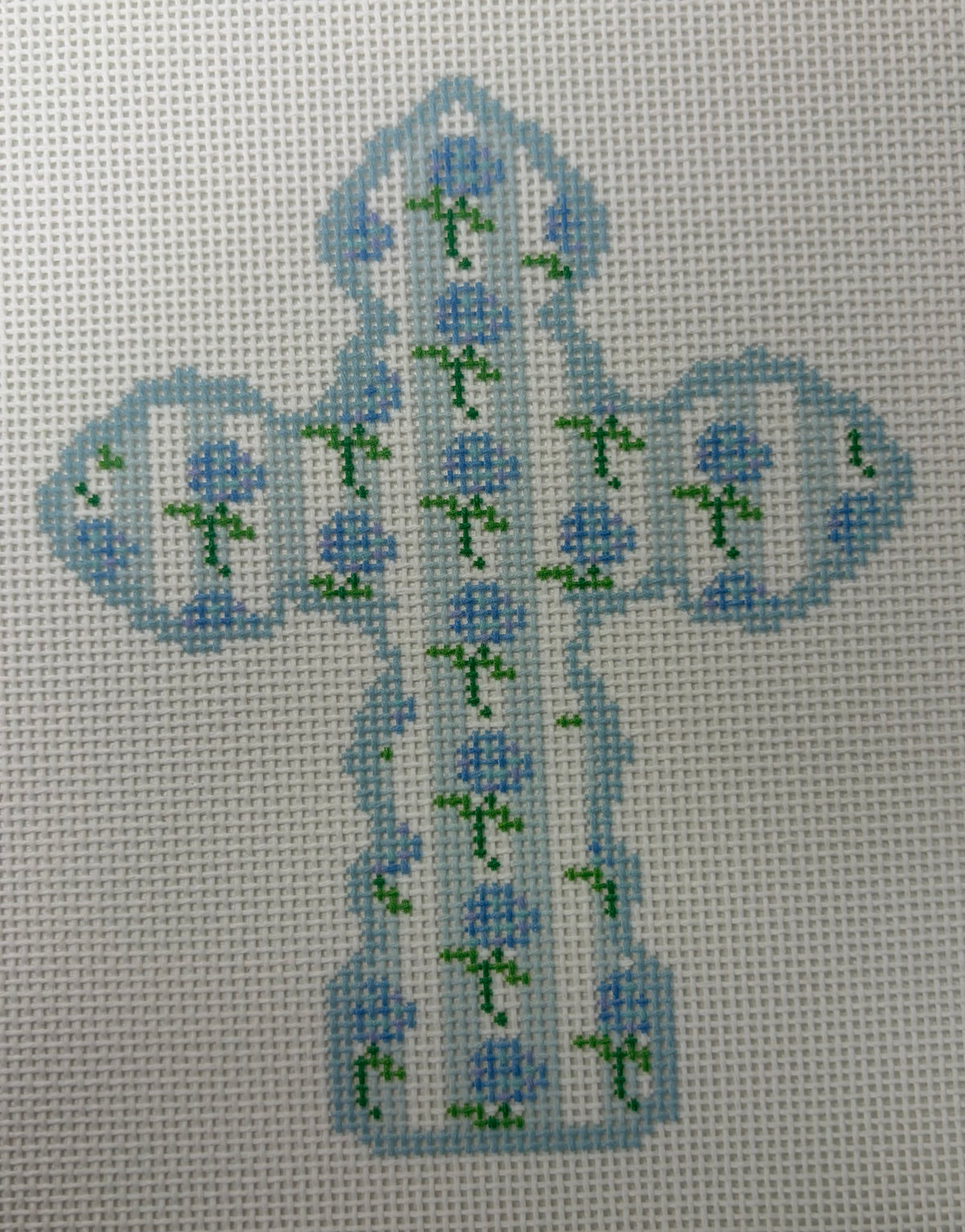 BLUE FLORAL CROSS