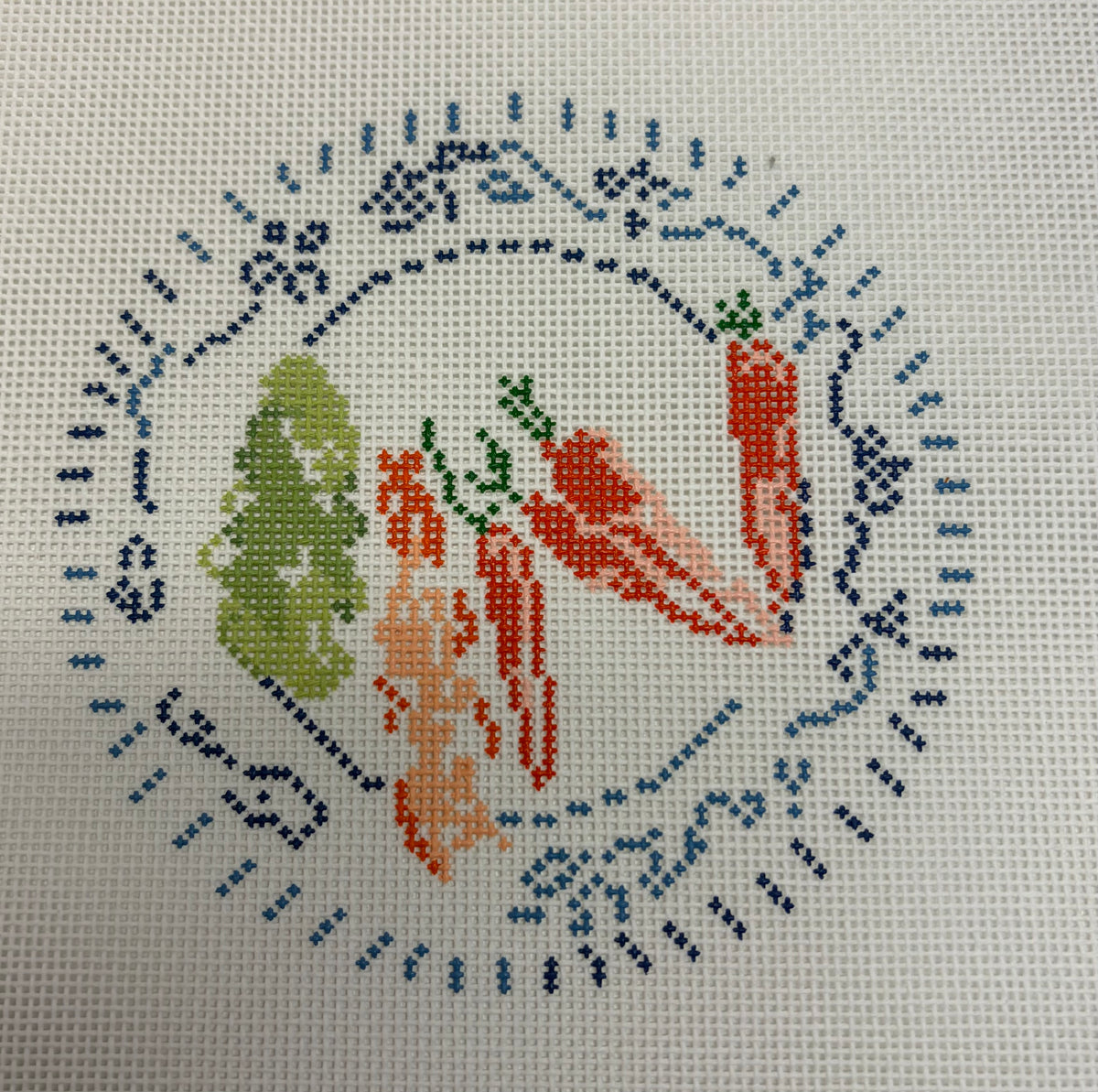 Blue and white Veggie Plate