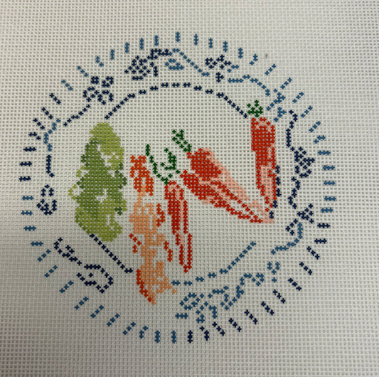 Blue and white Veggie Plate