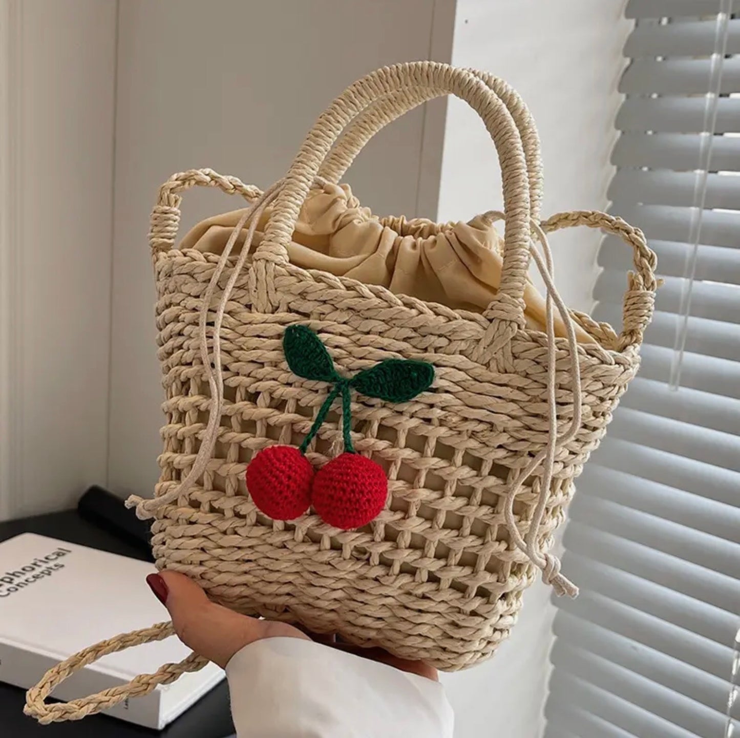 Strawberry Straw Bag