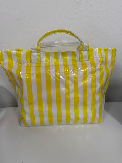 Stripped Color - Waterproof Beach Bag - Yellow & White / Pink & Orange / Pink & Green