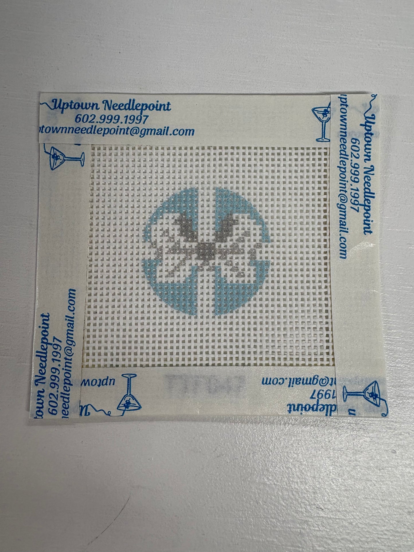 Blue & White Bow