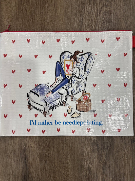 I'd Rather be Needlepointing Project Bag