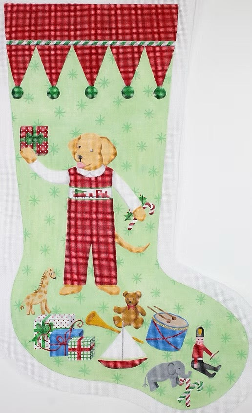 YELLOW DOG STOCKING- BOY