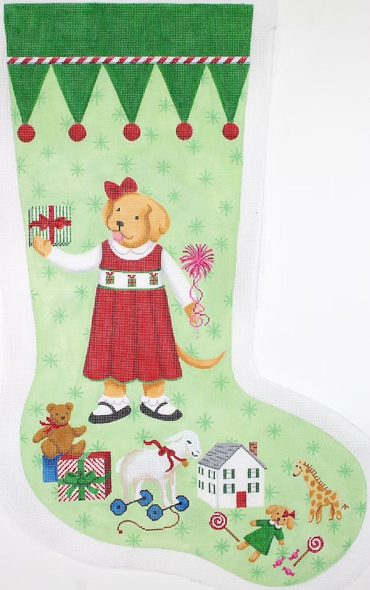 YELLOW DOG STOCKING- GIRL