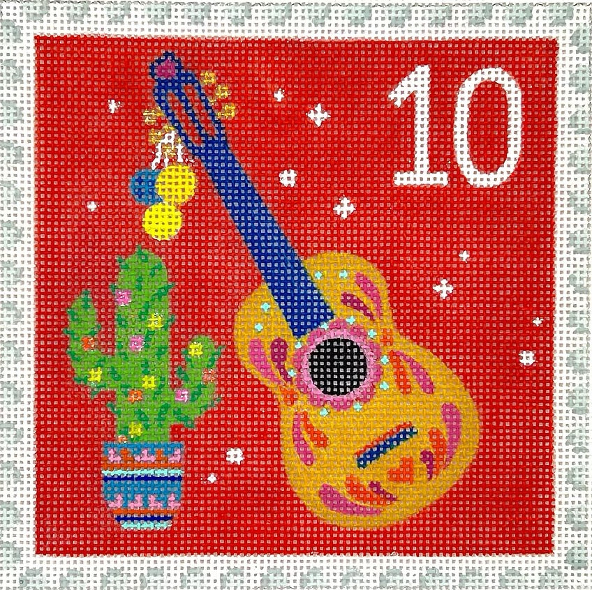 ADVENT STAMP #10- CACTUS & GUITAR