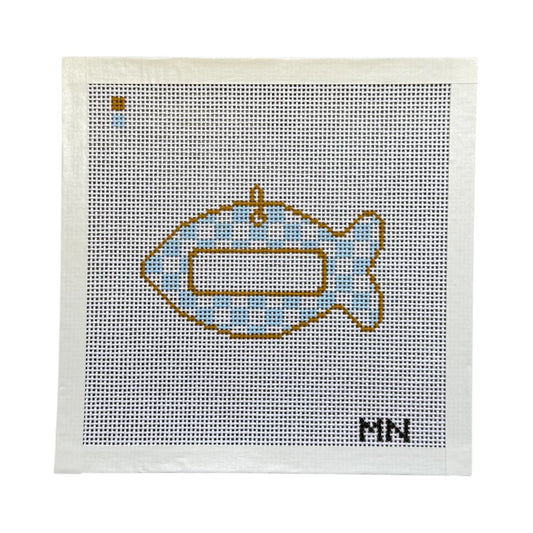 Blue Check Cat Tag