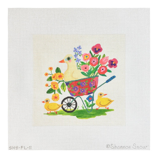 Spring Wheel Barrow with Ducks
